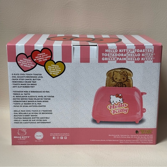 Hello Kitty 2-Slice Toaster, Pink, Toasts Image on Bread, Adjustable Browning - Picture 5 of 6